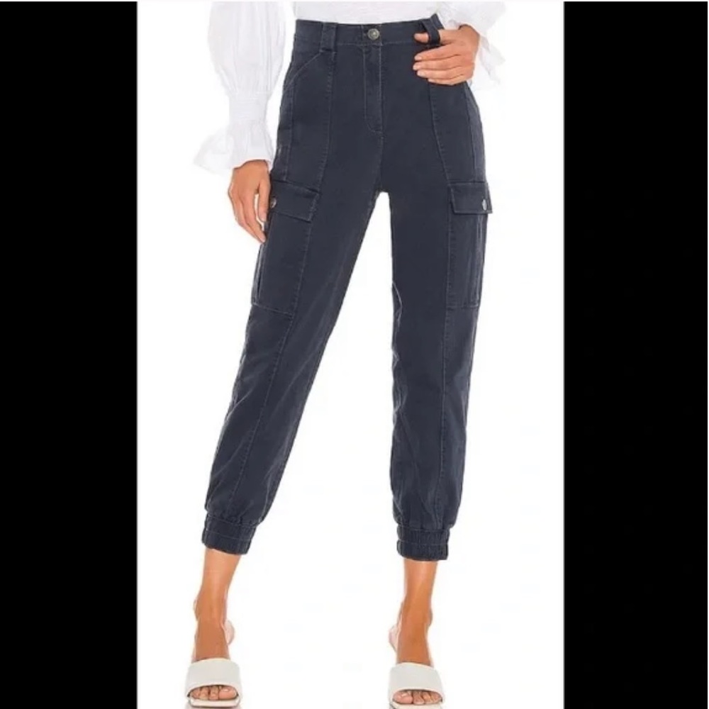 cinq a sept Charcoal Cropped Cargo Joggers